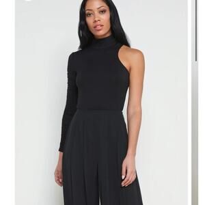 NWOT L’Agence Lotti One-Sleeve Bodysuit in Black SZ XS